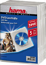 MediaMarkt HAMA Boîtier pour DVD, transparent (pack de 5 ) - Boîtier vide DVD (Transparent)