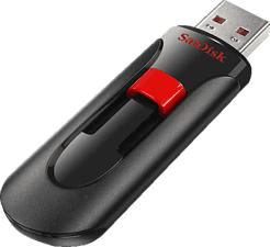 SANDISK Cruzer Glide - USB-Stick (256 GB, Schwarz/Rot)