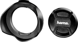 HAMA Parasoleil avec bouchon d´objectif, universel, 67 mm - Couvercle d'objectif équipé d'un pare-soleil (Noir)