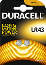 DURACELL Electronics LR43 2er - Batteria a bottone (Argento)