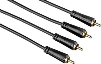 HAMA Cavo audio, 2 prese RCA - 2 prese RCA, 1.5 m - Cavo audio (Nero)