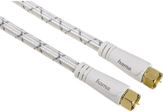 HAMA 122531 CABLE SAT 5.0M 120DB - F-Stecker (Weiss)