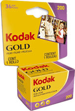 KODAK GOLD 200 135-36 Carded - Film analogique (Jaune/Pourpre)