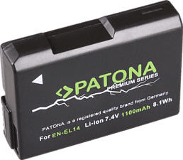PATONA Premium Akku für Nikon EN-EL14 - Akku (Schwarz)