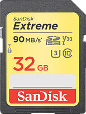 SANDISK Extreme UHS-I V30 - Micro-SDHC-Speicherkarte (32 GB, 90 MB/s, Schwarz/Gelb)