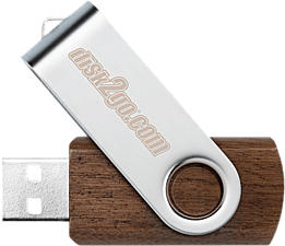 DISK2GO Wood - USB-Stick (128 GB, Braun/Silber)