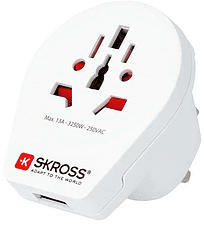 SWISS TRAVEL World to UK USB - Adattatore da Viaggio (Bianco)
