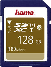 HAMA 124137 Cl 10 - SDXC-Speicherkarte (128 GB, 80 MB/s, Blau)