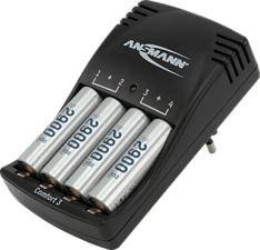 ANSMANN Comfort 3 + 2900 - Caricatore intelligente (Nero)