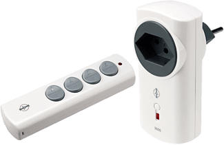 INTERTECHNO IT-3500L - Funk Adapter Schalter Set mit Handsender (Weiss)