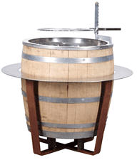 NOUVEL 402691 Barrique - Grill-Feuerkorb (Holz/Silber/ Braun)
