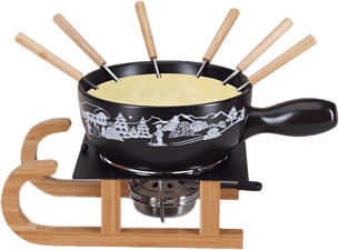 NOUVEL Set á fonduere - Set à fondue (Noir)