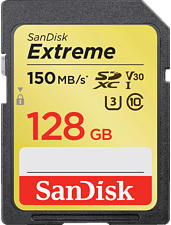 SANDISK Extreme UHS-I U3 150MB/S CL10 - SDXC-Schede di memoria (128 GB, 150 MB/s, Nero)