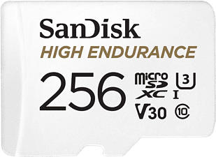 SANDISK Micro-SDXC High Endurance - Carte mémoire (256 GB, 100 MB/s, Blanc)