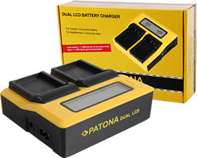 PATONA 7685 Dual LCD - Ladegerät (Schwarz/Gelb)
