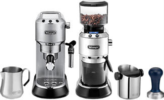 DE-LONGHI Dedica Style Barista Bundle - Machine à expresso (Acier inoxydable/Noir)
