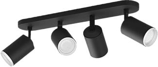 PHILIPS Hue White and Color Ambiance Fugato - Plafonnier (Noir)