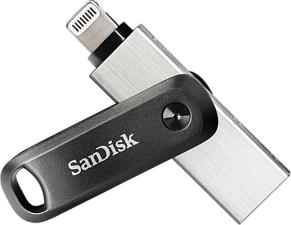 SANDISK iXpand Go - USB-Stick (256 GB, Schwarz/Silber)