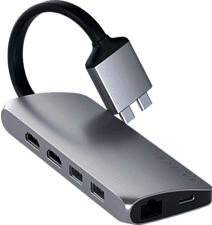 SATECHI ST-TCDMMAM - Adaptateur multimédia USB-C double (Gris/Noir)