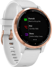 GARMIN vívoactive 4s - Montre connectée GPS (Largeur : 18 mm, Silicone, Blanc/Or rose)