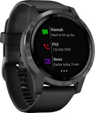 GARMIN vívoactive 4 - GPS-Smartwatch (Breite: 22 mm, Silikon, Schwarz/Schiefergrau)