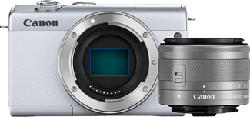 CANON EOS M200 Body + EF-M 15-45mm f/3.5-6.3 IS STM - Systemkamera Weiss/Silber