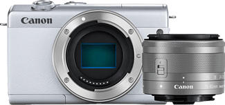 CANON EOS M200 Body + EF-M 15-45mm f/3.5-6.3 IS STM - Systemkamera Weiss/Silber