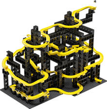 HUBELINO pi Marble Run Set XL - Elementi costitutivi (Nero/Giallo)
