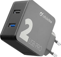 CELLULAR LINE Multipower 2 Pro - Caricabatterie AC (Nero)