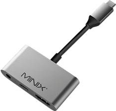 MINIX Neo C-HA - Adapter USB-C zu HDMI/AUX (Grau)