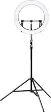 WALIMEXPRO LED 500 Bi Color Set - Ringleuchte + Lampenstativ (Schwarz)