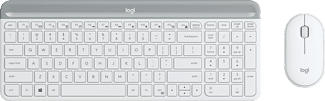 LOGITECH MK470 Ensemble ultra-fin (QWERTZ) Suisse - Clavier et souris sans fil (Blanc/Gris)