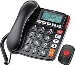EMPORIA KFT19-SOS - Festnetztelefon (Schwarz)