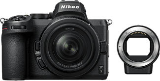 NIKON Z 5 Body + NIKKOR Z 24-50mm f/4-6.3 + Bajonettadapter FTZ - Systemkamera (Fotoauflösung: 24.3 MP) Schwarz