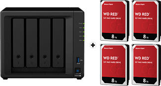 SYNOLOGY DiskStation DS920+ con 4x 8TB WD Red NAS (HDD) - Server NAS (HDD, 32 TB, Nero)