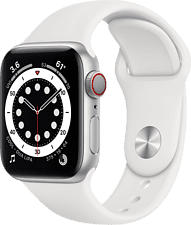 APPLE Watch Series 6 (GPS + Cellular) 40 mm - Smartwatch (130 - 200 mm, Fluoroelastomero, Argento/Bianco)
