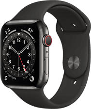 APPLE Watch Series 6 (GPS + Cellular) 44 mm - Smartwatch (140 - 220 mm, Fluorelastomer, Graphit/Schwarz)