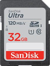 SANDISK Ultra - Speicherkarte (32 GB, 120 MB/s, Grau/Rot)