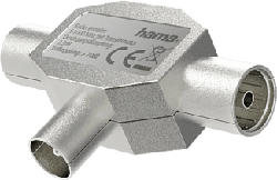 HAMA 205237 ADAPTER COAX 1XF/2XM - Antennenverteiler (Silber)