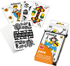 CARTA MEDIA Jasskarten mit grossen Zahlen - Schweizer Scherenschnitt - Kartenspiel (Mehrfarbig)