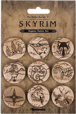 GAYA The Elder Scrolls V: Skyrim Button Set "Regions" - Set di pulsanti (Marrone)