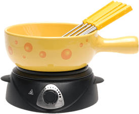 NOUVEL 300515 - Elektro Käsefondue-Set (Schwarz/Gelb)