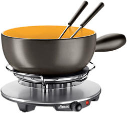 KOENIG B02179 - Kit Fondue di formaggio (Nero/Oro)