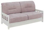 Möbelix 2-Sitzer-Sofa mit Schlaffunkt. Camino Holzkorpus Rosa/Weiß