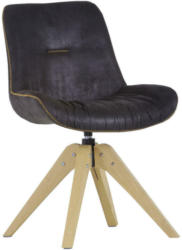 Stuhl in Textil Schwarz, Eichefarben