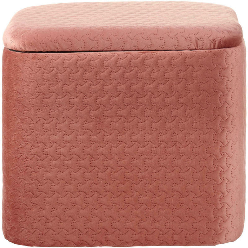Hocker in Holz, Textil Altrosa