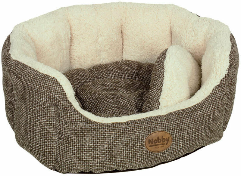 Komfort-Bett „Alba“ oval, 86x70x24 cm, braun 86x70x24 cm