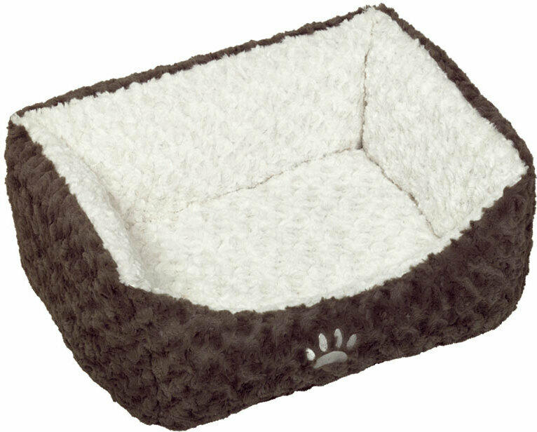 Komfort-Bett „Neiku“ oval, 75x60x23 cm, braun/ weiß 75x60x23 cm
