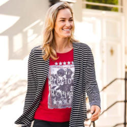 Damen-T-Shirt mit rockigem Aufdruck