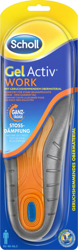 Scholl Einlegesohlen, Gel Activ Work für Männer (1 Paar)